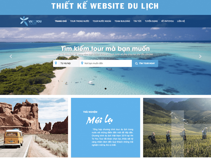 Thiết kế website bán tour du lịch tại Hà Nội tích hợp Tính năng tìm kiếm tour du lịch